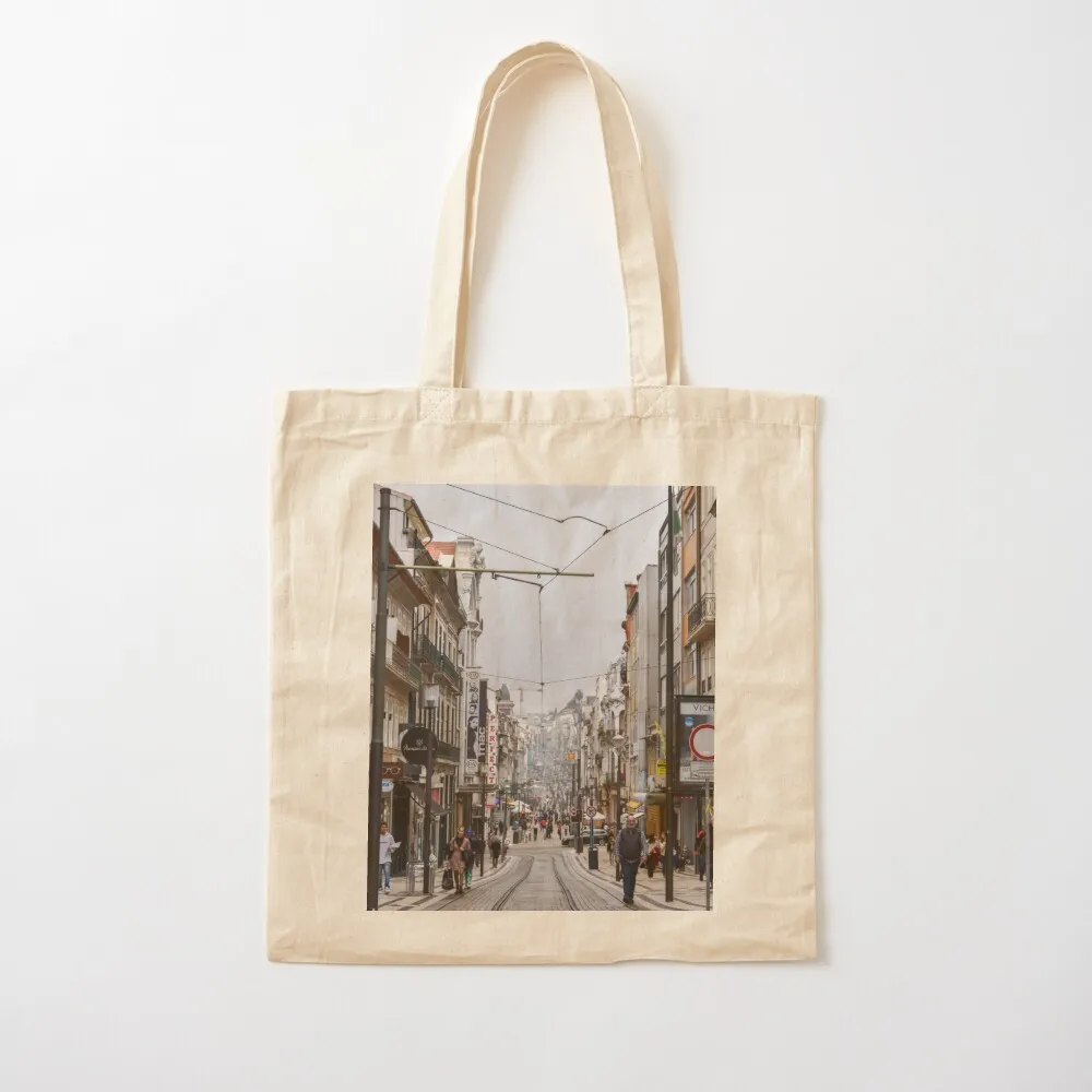 Porto - Streets of Porto, Portugal Tote Bag Canvas tote bags men ecological bags Canvas Tote Bag