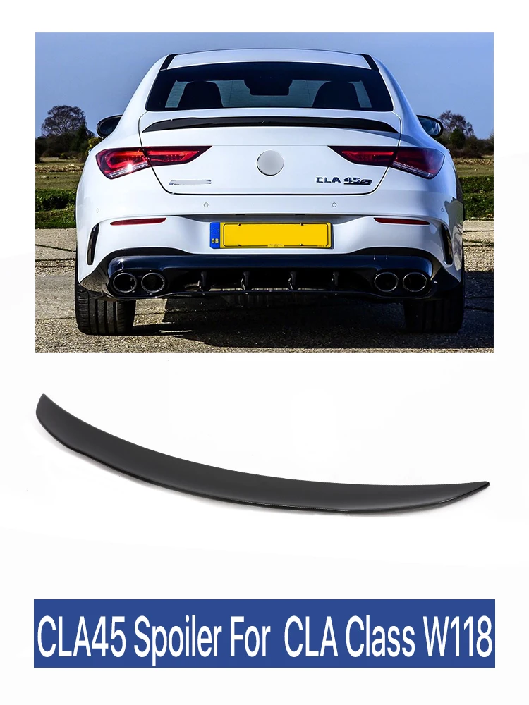 Rear Boot Trunk Spoiler Wing For Mercedes Benz CLA Class W118 C118 2019-2021 CLA200 220 250 CLA35 CLA45 AMG Gloss Black