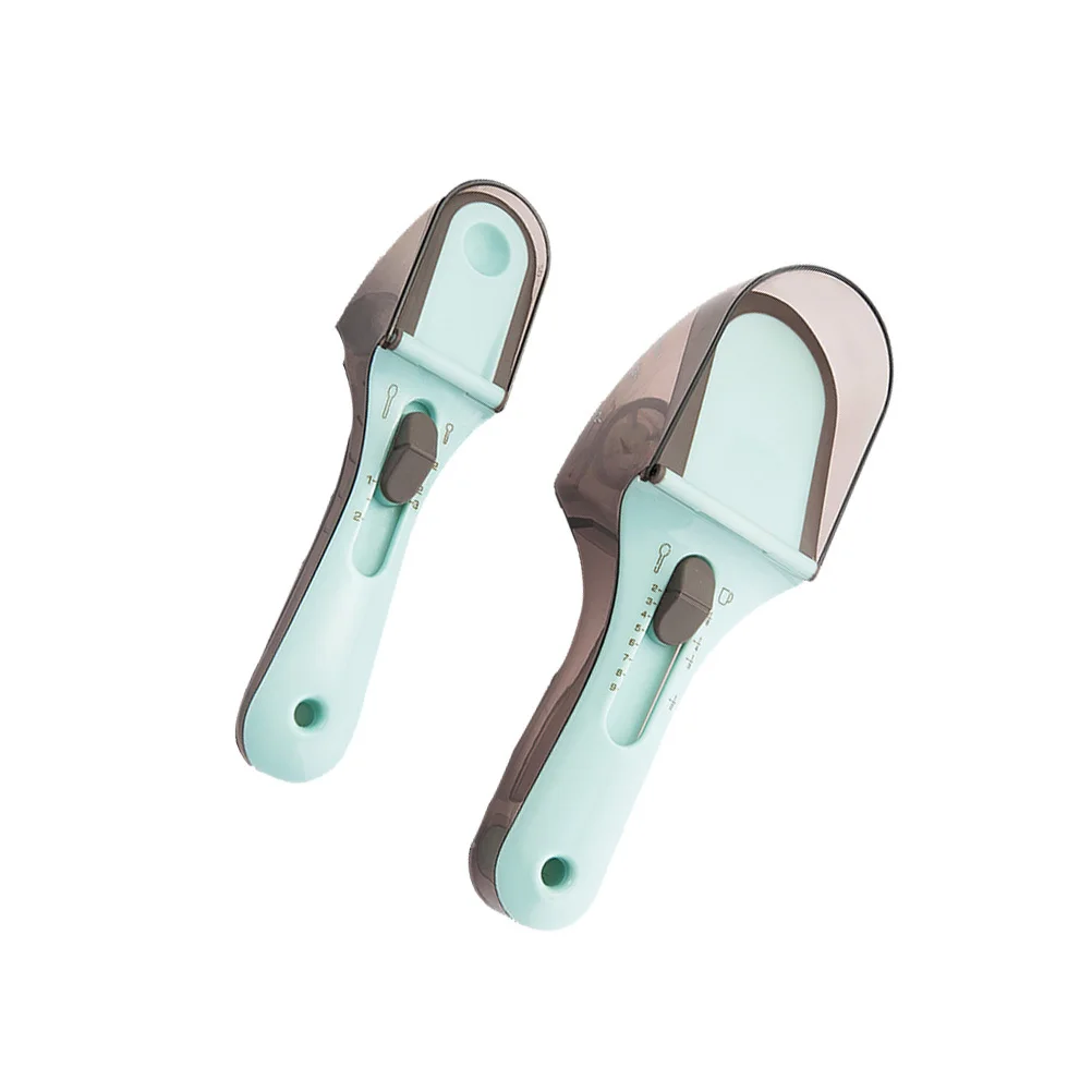 

2Pcs Kitchen Measuring Spoons Plastic Food Safe Adjustable for Baking Liquid Dry Ingredients Cooking Measuring Tools Storage