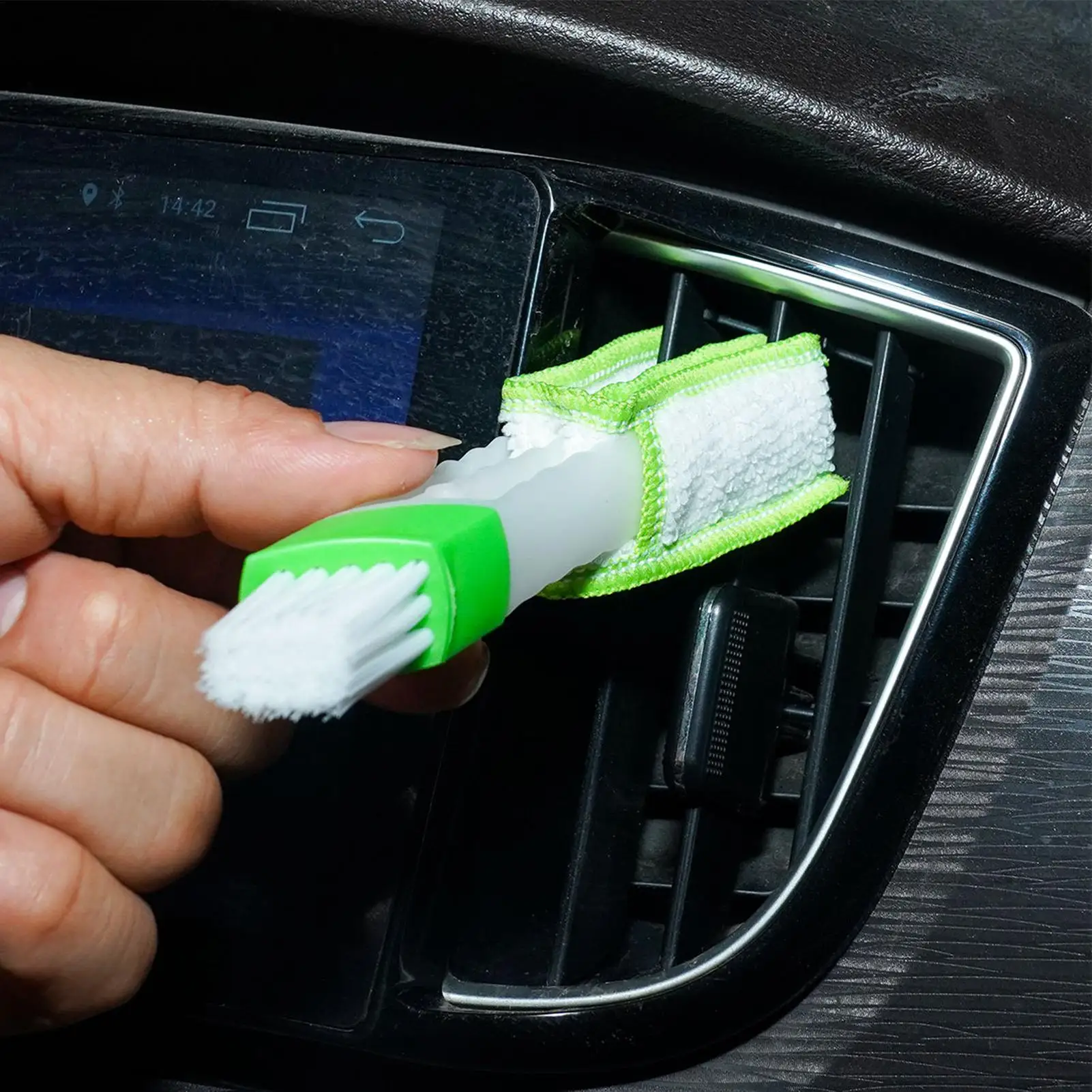 Soft Bristle Car Vent Brush Air Vent Detailing Duster Multi-Purpose Dusting Brush for Interior Outdoor, Car Home Garage Workshop
