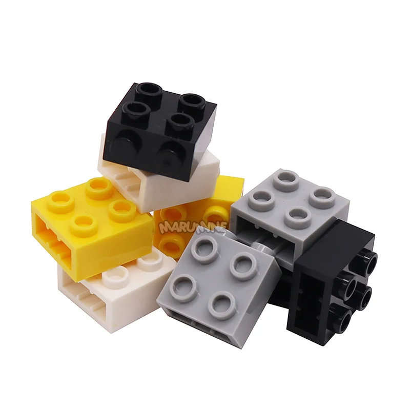 Marumine-MOC 22885 Building Blocks Parts, Tecnologia 1x2x1.6 Side, 4 Hole Brick, Acessório de Construção Clássico, Brinquedos Modelo, 20Pcs