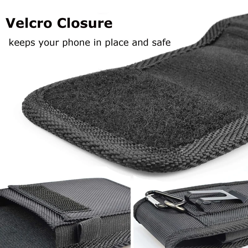 Nylon Cell Phone Belt Clip Holster Pouch Buckle Wallet Card Holder Case Cover For iphone 15 14 Pro Max Samsung S24 S23 Ultra Bag