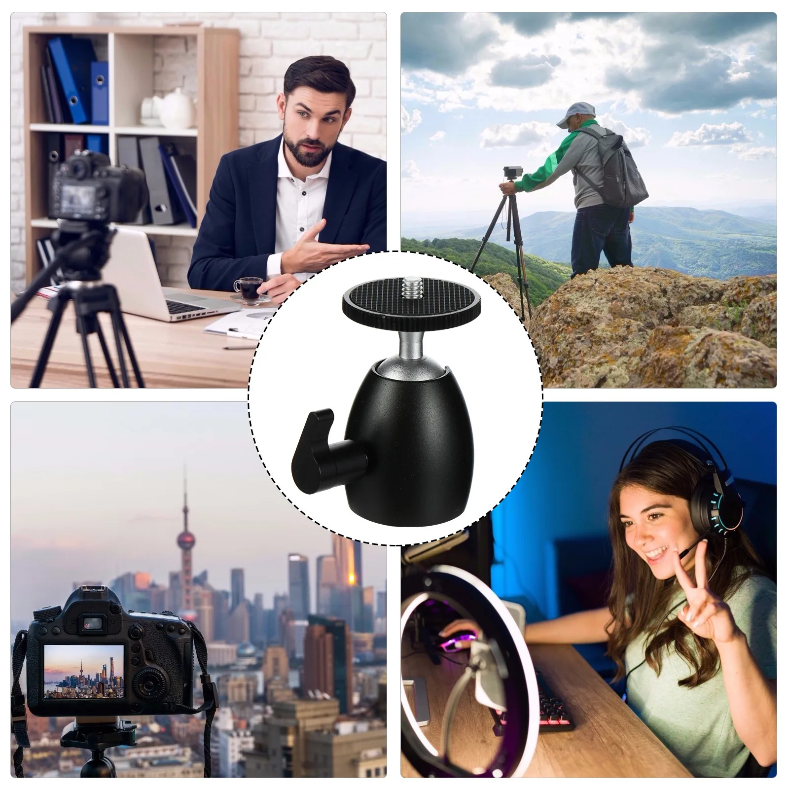 

2Pcs Camera Ball Head Tripod Mount Adapter 1 4 Screw Adjustable Bracket for Camera Selfie Stick Dslr Accessories