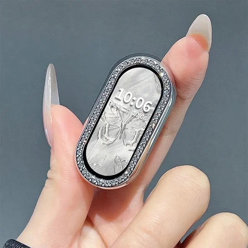 For Xiaomi Mi Band 10 9 8 Case Half Cover Diamond Anti Scratch Protective Shell for MiBand10 9 8