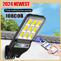 108COB Solar Outdoor Led Courtyard Wall Lamp Human Body Induction Garden Terrace Garage Door Street Lamp Waterproof Solar Light