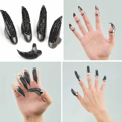 10 Pcs Alloy Eagle Claw Fingertip Ring Adjustable Punk Nail Rings Nail Decoration Gothic Fingernail Buckle Finger Ring DropShip