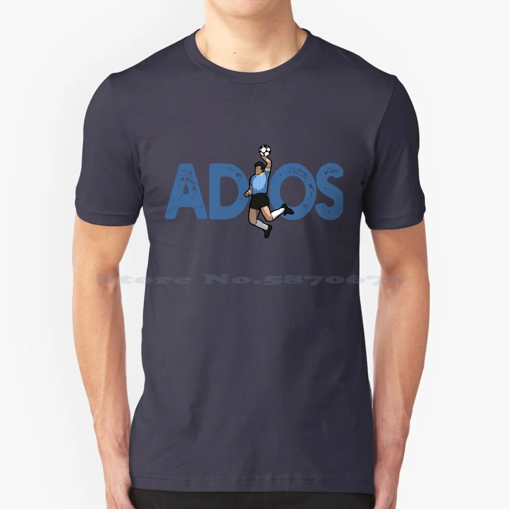 Adioslegend T Shirt 100% Cotton Tee Football Soccer Argentina Napoli Ronaldo Legend Vintage Diego Maradona Retro Brazil Italia