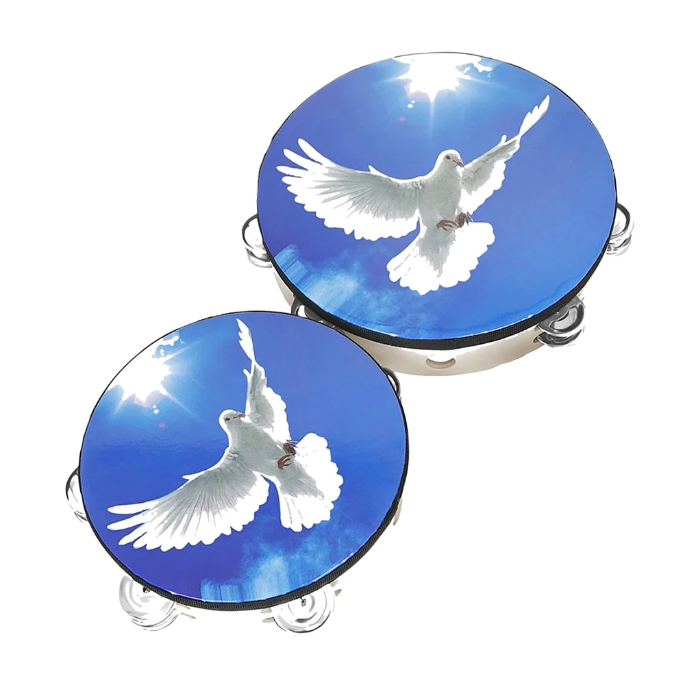 Бубен 8 дюймов 10-дюймовый ручной деревянный бубен металлические джинглы музыкальный инструмент ритм ударный бубен