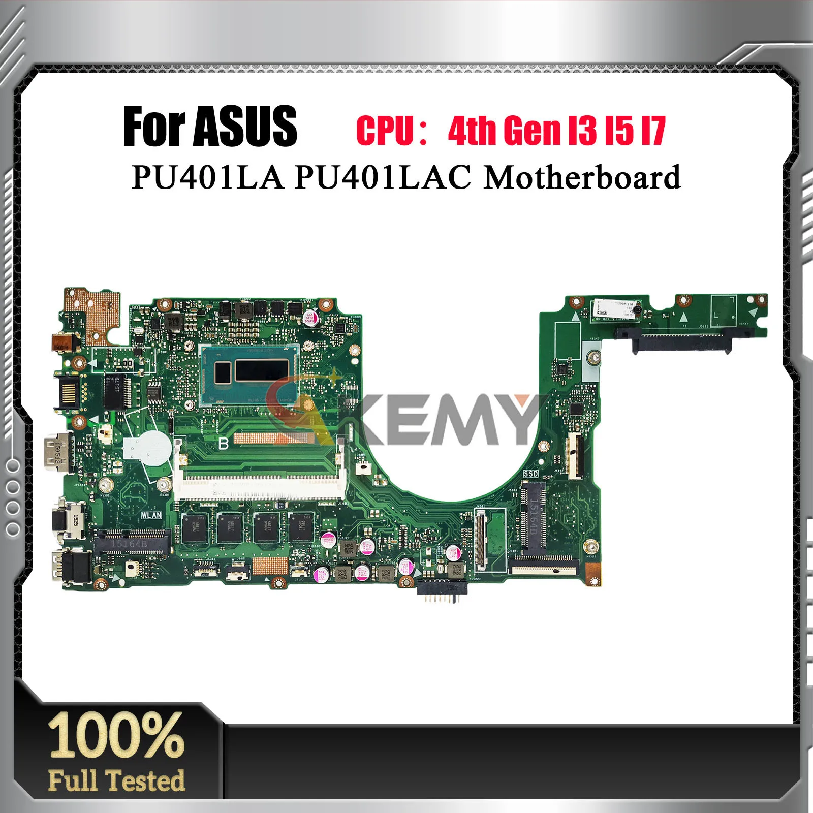 PU401LA Laptop Motherboard For ASUS VivoBook PU401LAC PU401LA PU401L Notebook Mainboard With I3 I5 I7 CPU tests OK fast shipping