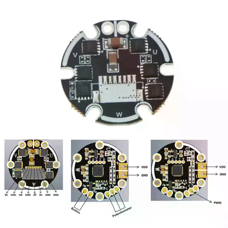 Brushless DC Motor Driver Board – PWM Speed Controller for 7.4V / 12V / 21V BLDC Motors (Closed-Loop Governor Module)