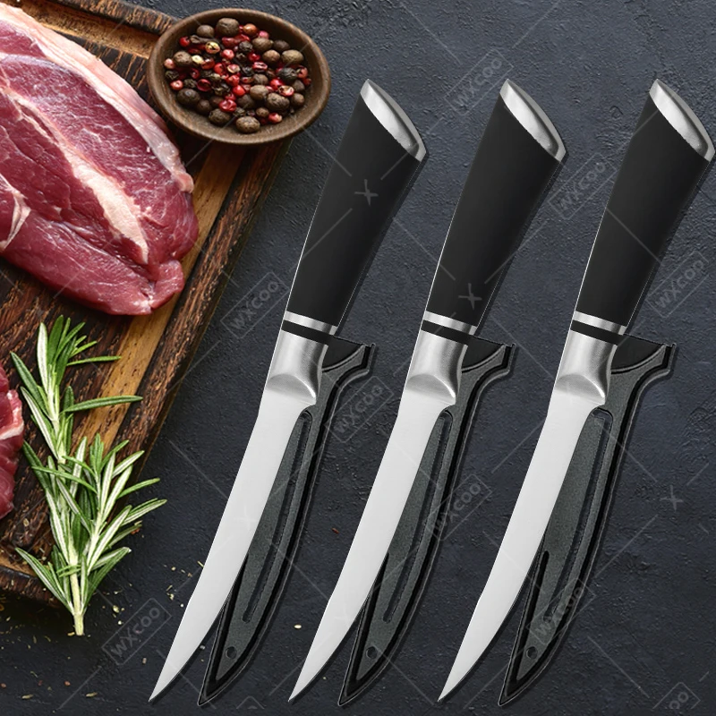 Stainless Steel Fillet Knife Boning Knife with Non-Slip Professional Japanese Fish Knives for Meat Cleaver Poultry Cutting