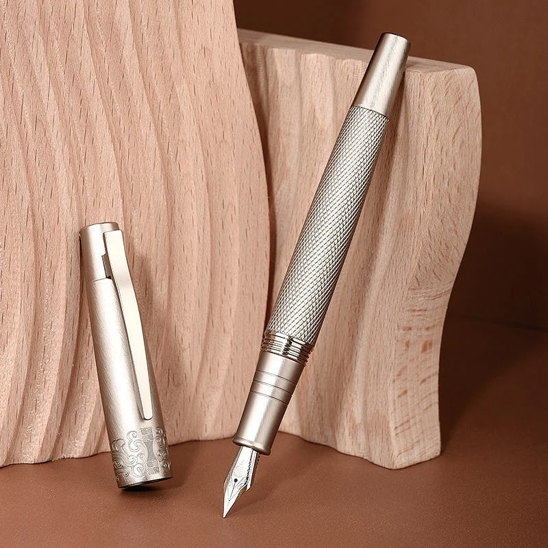 Hongdian 6013 Metal Fountain Pen Iridium Gold EF/F/Bent Nib Ink pen Writing Pen School Student Exercise Signature Office