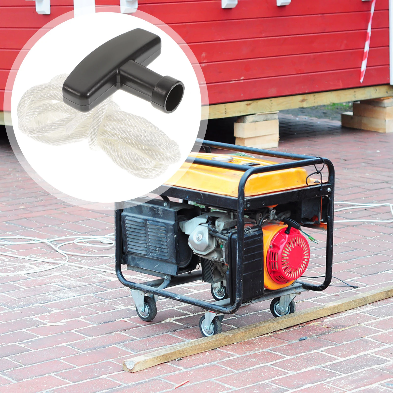 

4Sets Starter Rope Pull Cord Recoil Handle Grip Replacement for Lawnmower Chainsaw Generator Gas Engine Pull Starter Kit