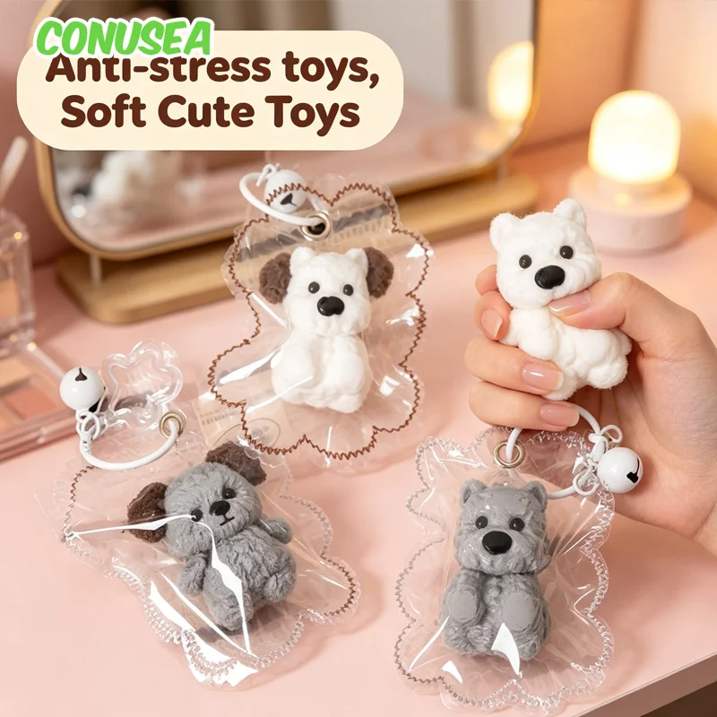 Crunchy and Soft Press Toy Antistress Fidgets Toy Stress Balls Mini West Highland White Terrier Animal for Stress Relief Toys
