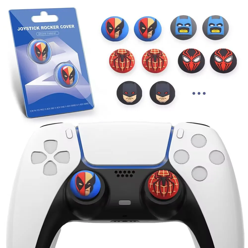 

Deadpool Spider-Man Thumb Grip Cap Cover for Playstation Spiderman 5 PS5 PS4 Xbox Series XS Game Joystick Controller Thumbstick