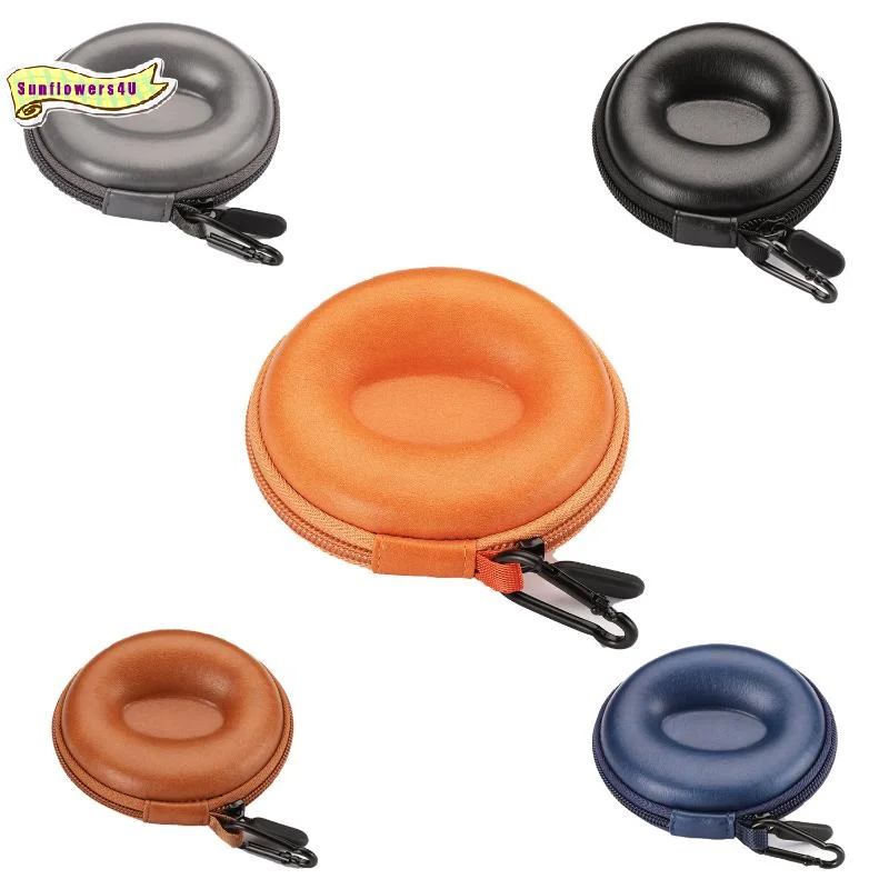 Round Leather Watch Storage Box Dustproof Anti-Drop Lightweight Watch Holder for Business Travel Home Organization