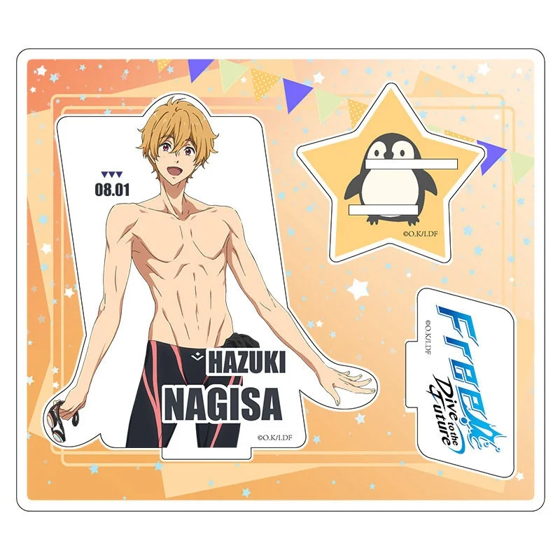 Free! - Iwatobi Swim Club 15CM ANIME Nanase Haruka Tachibana Makoto Acrylic Figure Stand Collecting Accessories Keychain