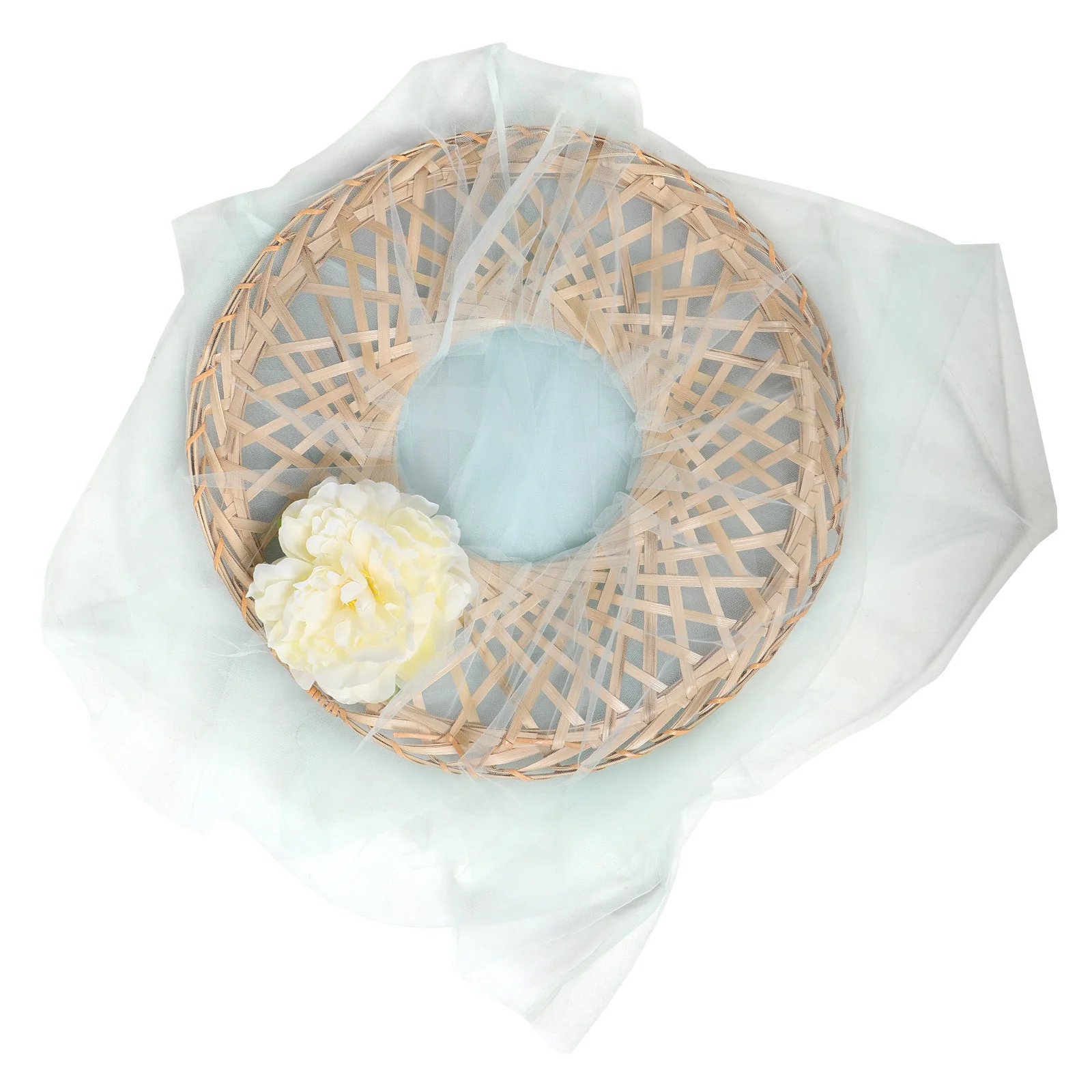 

Chinese Traditional Bamboo Hat Woven Sun Protection Conical Hat For Hanfu Cosplay Photo Prop Outdoor Festival Performance