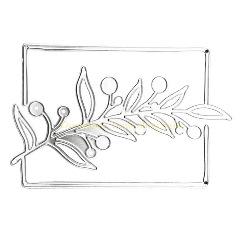 

QX2E Tree Metal Die Cuts Flower Plants Lace Border Carbon Steel Cutting Dies for Paper Crafts Card Making DIY Scrapbooking