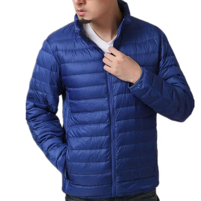 Winter Jacket with Stand Collar for Men Thick Warm Parka Solid Color Fashionable Streetwear Plus Size 9xl 10xl