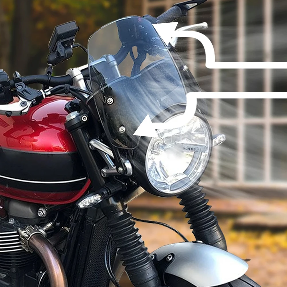 For Speed Twin 1200 SPEED TWIN1200 2019-2024 Motorcycle Windshield Windscreen Flyscreen Headlight Cowl Wind Deflector Protection
