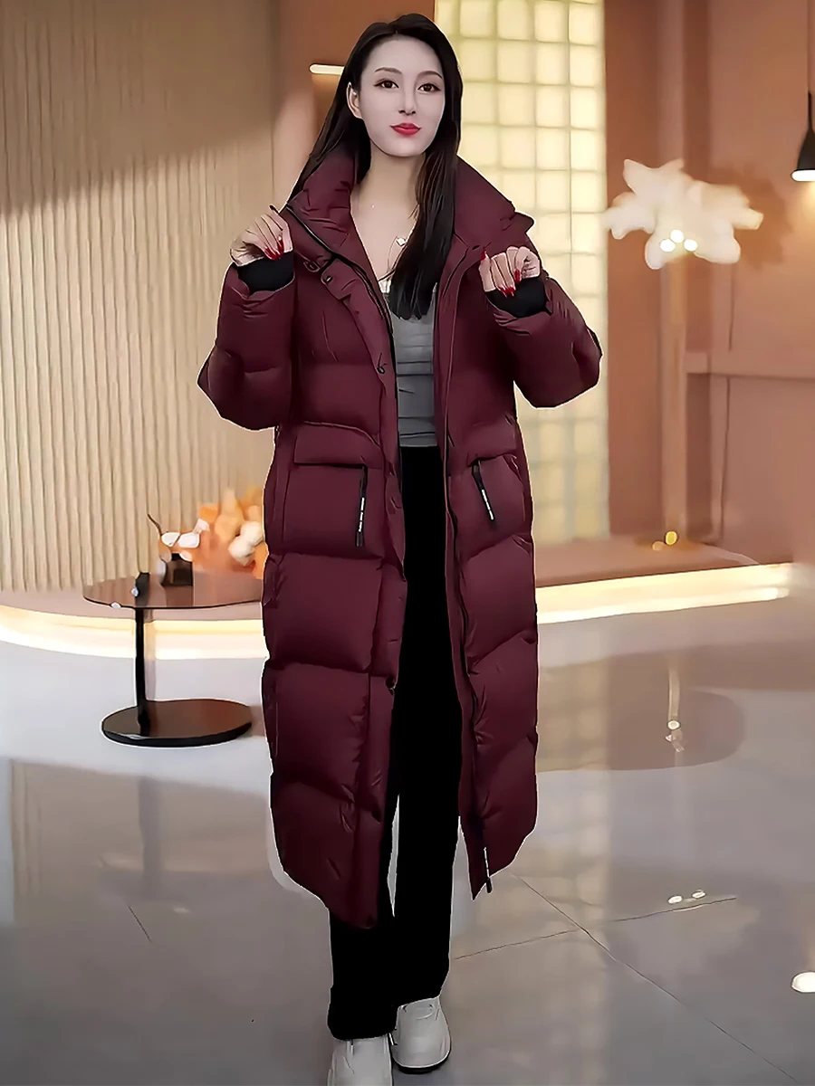 

Faionable Casual High-End White Du down Long Jaet Women's Trendy Hooded Stand Collar Coat New Arrival Winter 2025