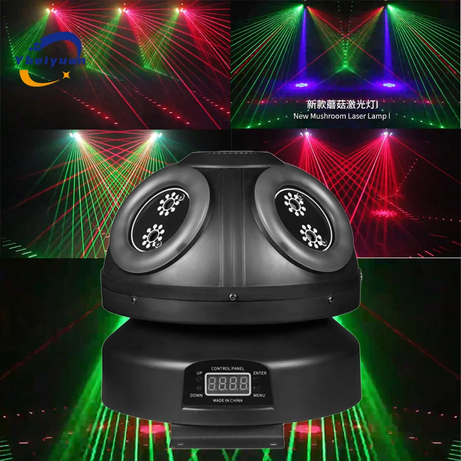 

New 10-Eye DJ Disco Stage Rotating Laser RGB Strobe Laser DMX512 Light Projector Audio Music Wedding Christmas Halloween Holiday