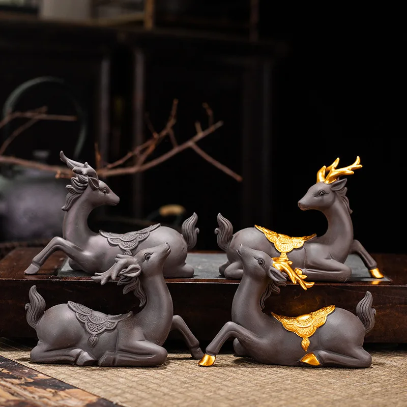 

Purple Clay Deer Peace Creative Ornament Tea Pet Car Tea Set Accessories Tea Table Tea Desk Tea Tray Ornaments Ceremony Supplies