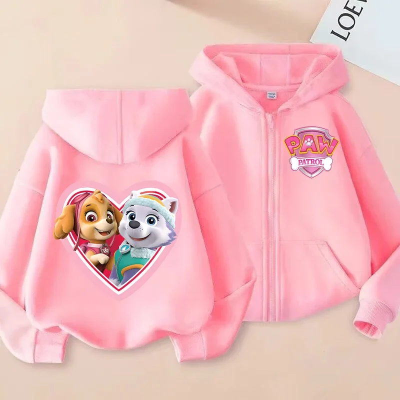 Paw Patrol Hooded Jackets for Children Anime Cartoon Fashion Zipper Coat Boys Girls Autumn Hip Hop Sports Coats Kids Clothes