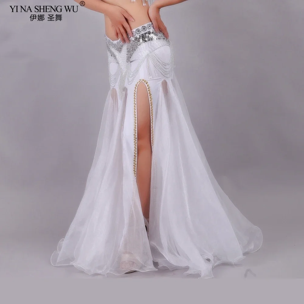 Saia de dança do ventre índia bollywood traje de dança para mulheres sexy dança do ventre palco desempenho prática vestido longo balanço saia