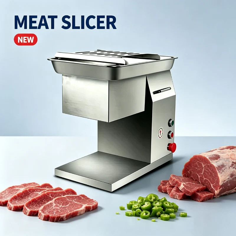 Automatic Meat Slicer With Stainless Steel Knife Group Detachable Electric Meat Cutting Machine For Slicing Shredding Diced Meat