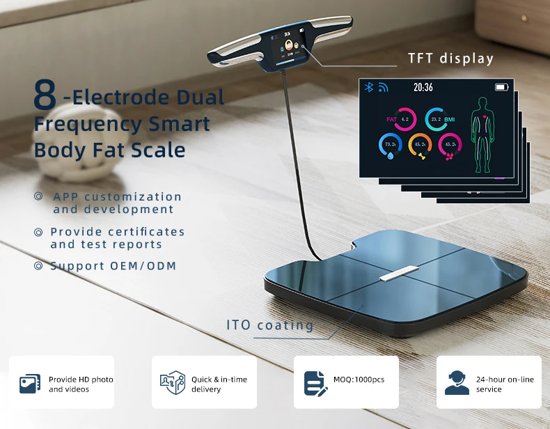 2026 New White 8-Electrode Body Scale, Bluetooth WiFi, Digital Fitness Health Scale view 6