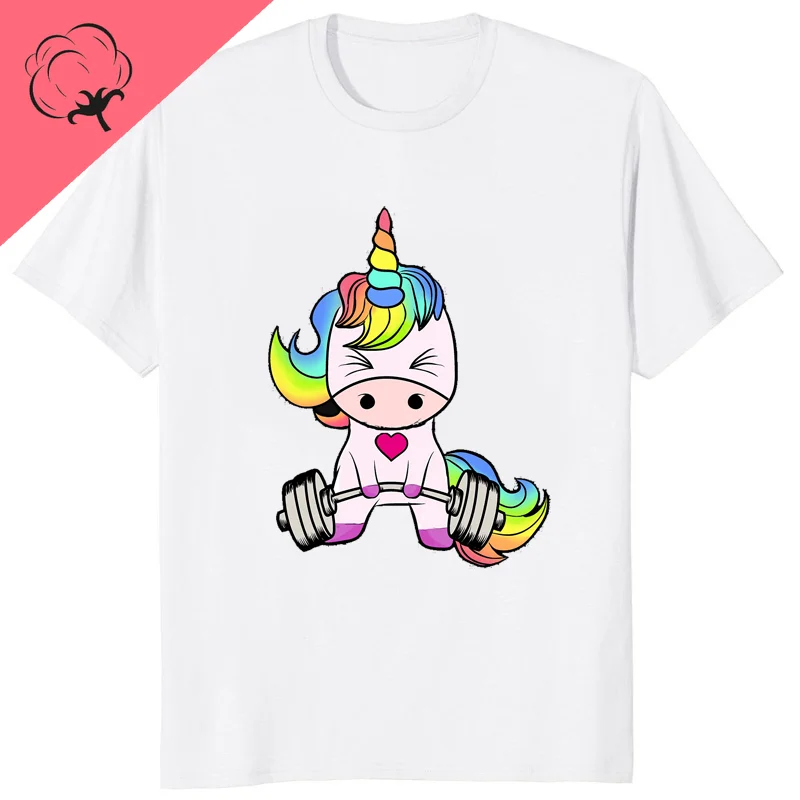 GYM Muscle Training Crossfit Rainbow Horse T-shirt Zombie Deadlift Weightlifting Halloween Fitnes Man Clothes Bodybuilding Tees