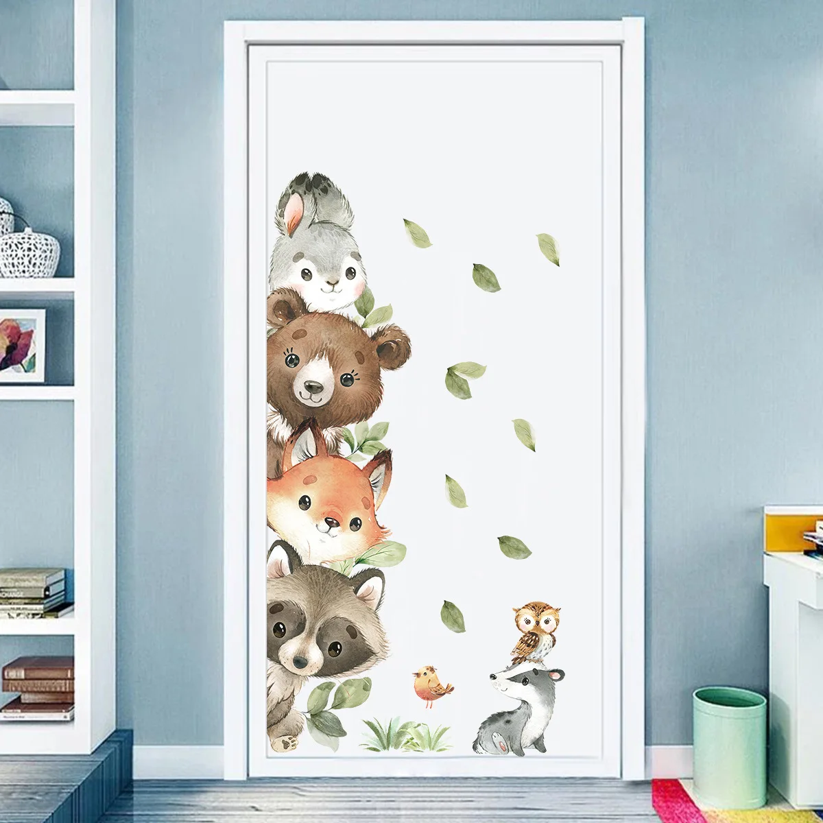 Forest Animals Theme Bear Deer Rabbit Children's Wall Stickers for Kids Room Baby Room Decoration Wallpaper Wall Decals Nursery