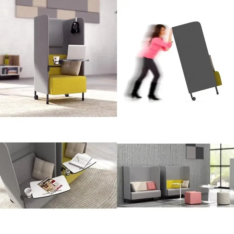 Modular Office Private Movable Fabric Booth High Back Sofa