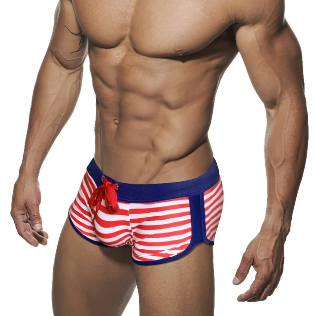 Sexy Striped Bikini Swimsuit Man Swimming Trunks for Men Slip Swimwear Swim Wear Briefs JESSBORN Beachwear Bathing Suit Shorts 4
