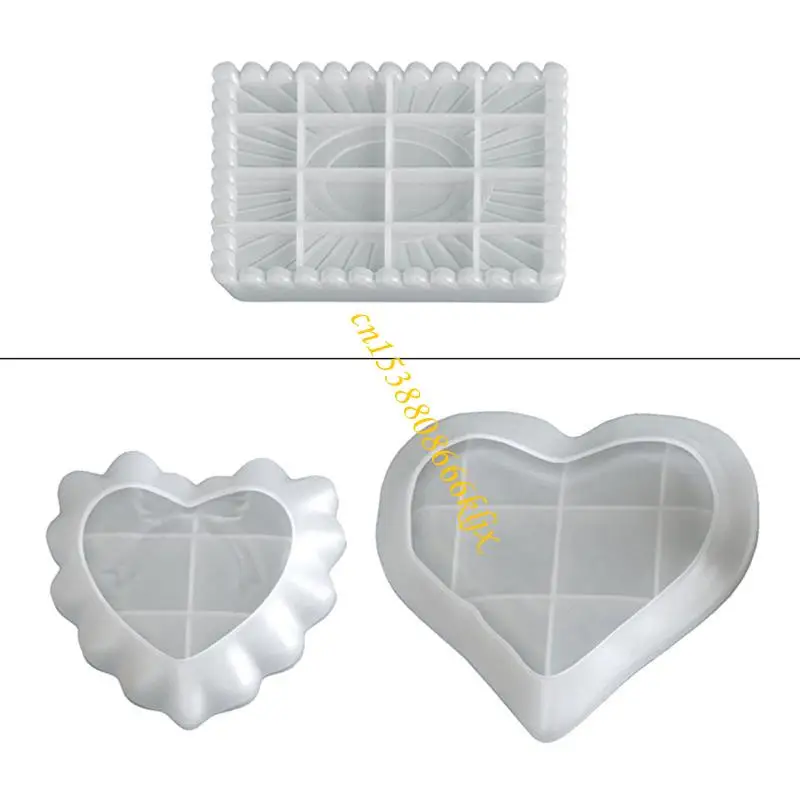 

Sturdy Silicone Craft Mold Square Heart For Resin Jewelry Soap Making 066C