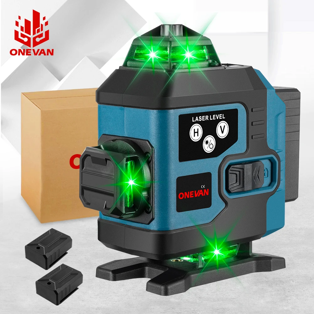 16Line 4D Laser Level Self Leveling With Digital Display 360 Horizontal Vertical Cross Rechargeable Battery Leveling Tool