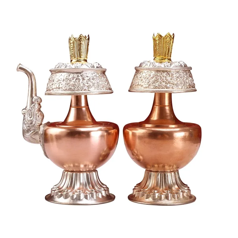 

handmade water purifier pure copper water bottle peacock fan handle