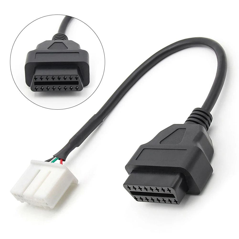 

Black OBDII 16Pin Connector Made Of ABS Material Non-deformed Structure Quick Installation Vehicle Diagnostics