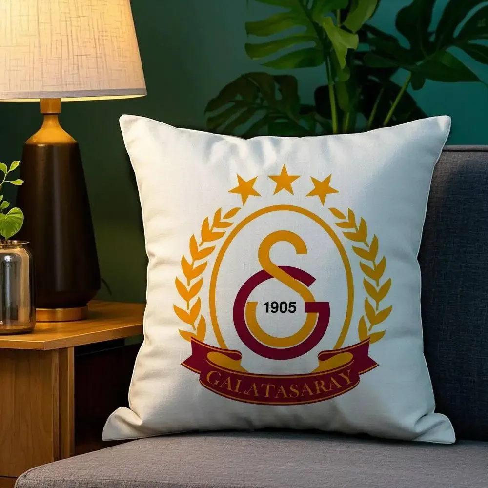Club Logo Football G-GalatasarayS Pillow Case Anti-dustmite Pillowcase Invisible Zipper Silky Short Plush Sofa Cushion Cover
