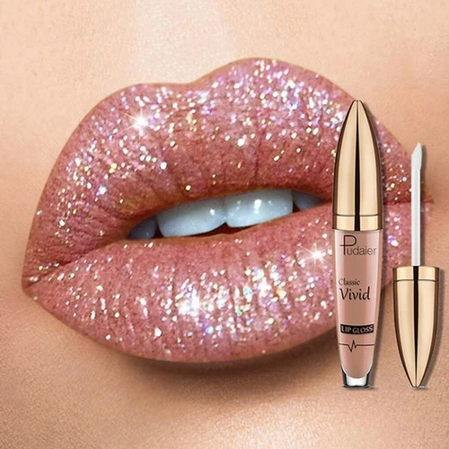 Imagen 1 del producto Brillo de labios brillante de diamante a prueba de agua, brillo de labios líquido mate de 18 colores, maquillaje de brillo de labios de color perla de diamante