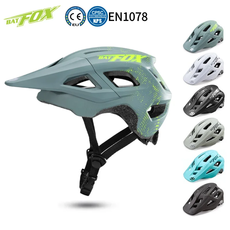 

BATFOX New Bike Helmet Men Women Off-road MTB Bicycle Headgear Ultralight One-piece molding Adjustable Safety Cycling Gear