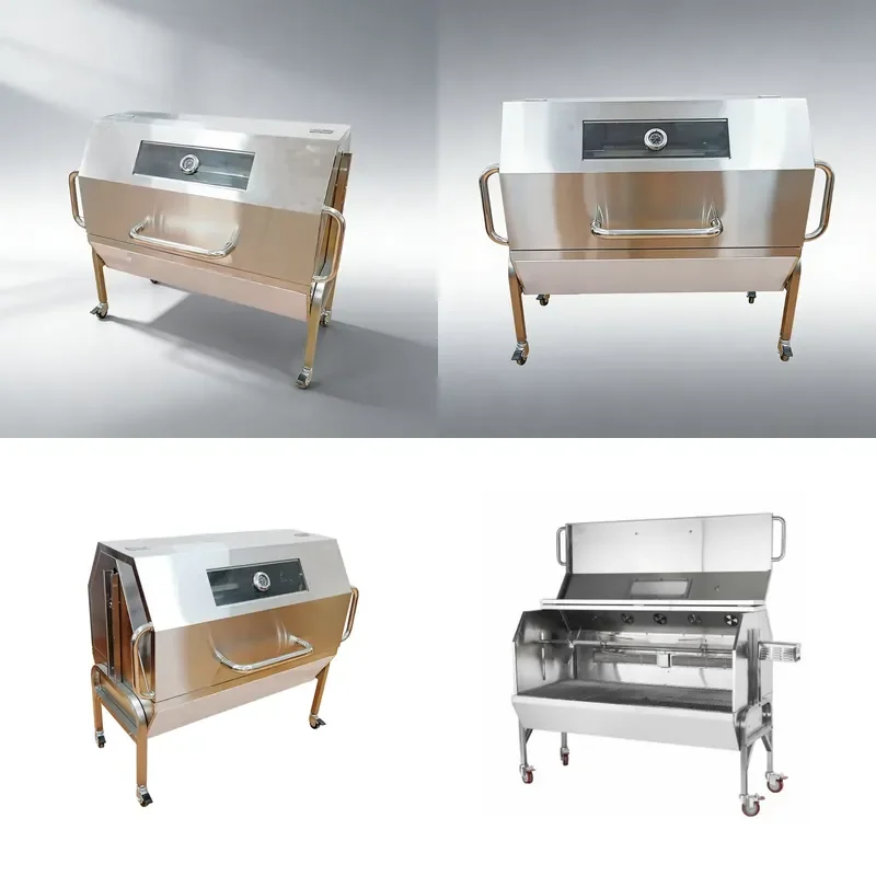 Factory New Stainless Steel Charcoal Rotisserie Grill for Outdoor Camping Perfect for Whole Pig Lamb and Chicken