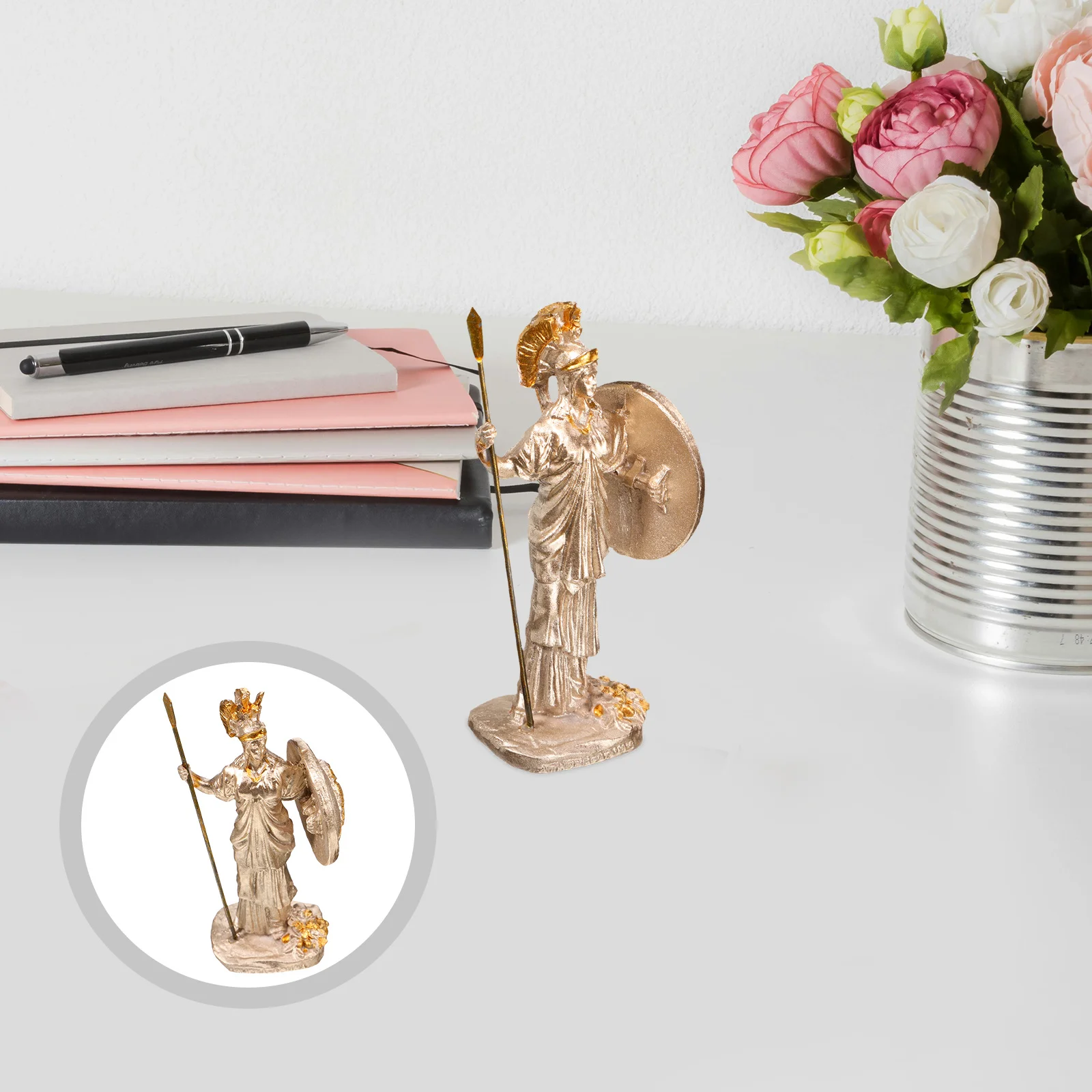 تمثال آلهة أثينا، تصميم مدمج رقيق وفريد من نوعه لتزيين المكاتب المنزلية، مجموعة حصرية على الطراز البسيط #1