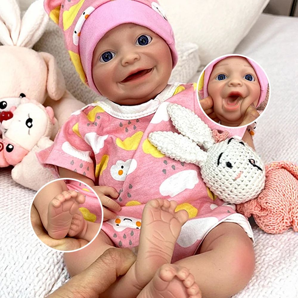 قابل للغسل 17 "سيليكون تولد من جديد دمية طفل سيليكون الاصطناعي تولد من جديد دمية نابض بالحياة الوليد طفلة الاطفال لعبة الفنان المقتنيات