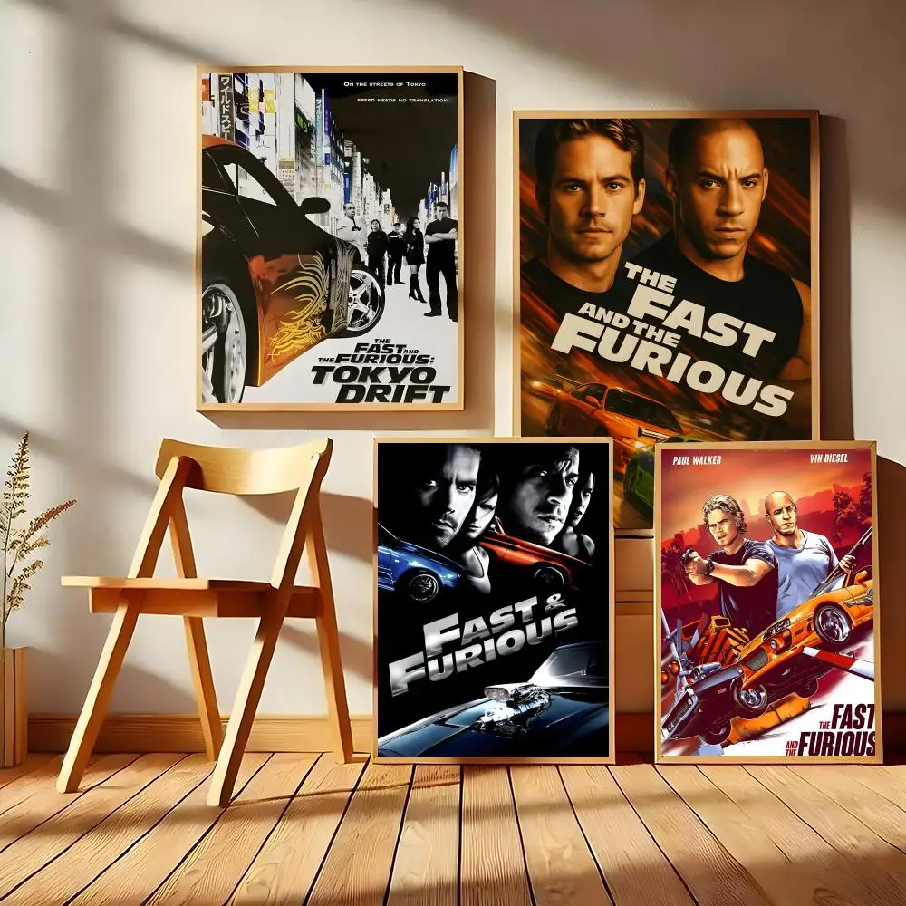 Movie F-Fast And Furious Painting Calligraphy HD Canvas Wall Art | Waterproof Fade-Resistant | Minimalist Unframed Wall Decor