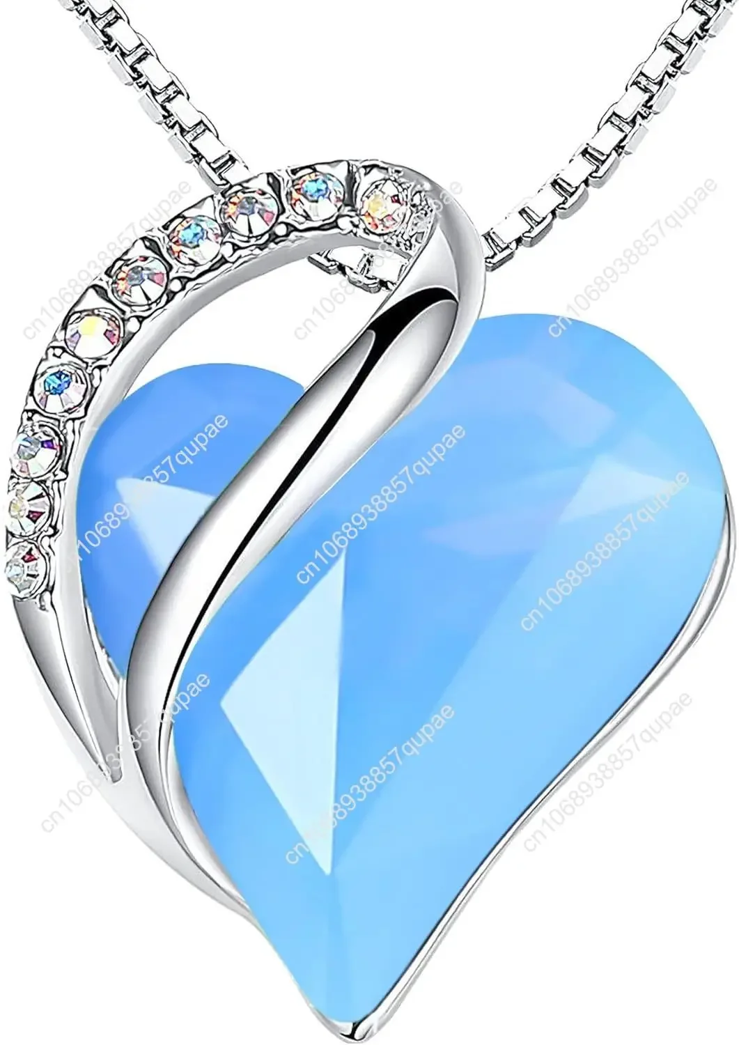 Ожерелья Leafael для женщин, подвеска в форме сердца «Бесконечность любви» с кристаллами камня, ювелирные подарки для жены, посеребренное 18 + 2