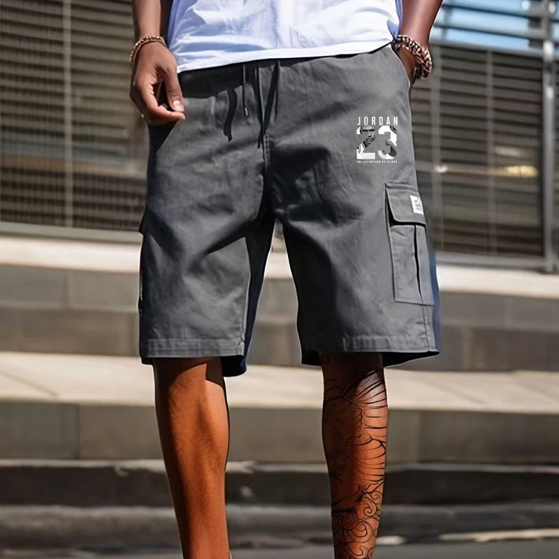 

New high quality brand men's Japanese handsome straight leg five quarter pants fashion casual cargo pants