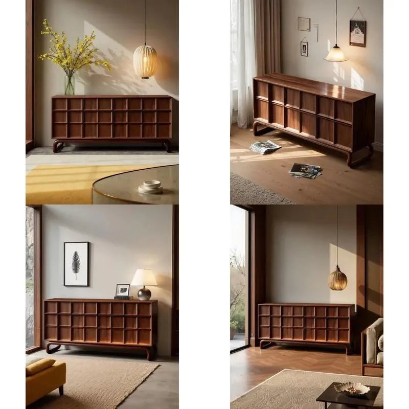High End Solid Wood Shoe Cabinet Entrance Storage Facing Door Exquisite Design